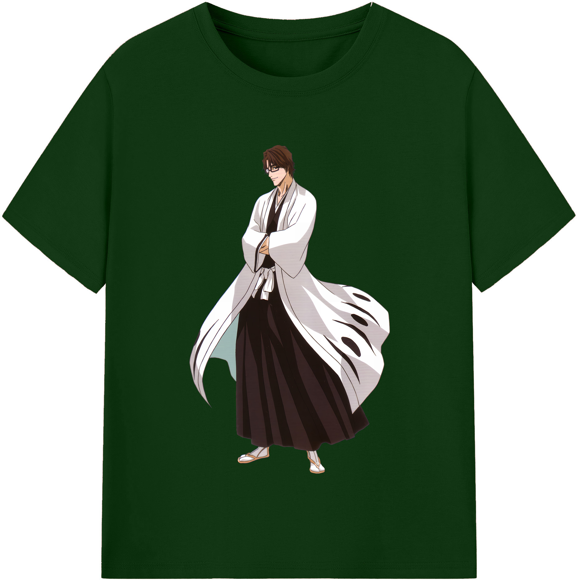 （画像用） ブリーチ 藍染 惣右介（あいぜん そうすけ） BLEACH Aizen Sousuke 綿100％半袖Tシャツ（フロントプリント）